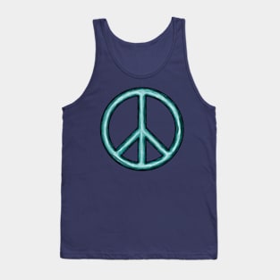 Serene Blue Peace Sign Tank Top